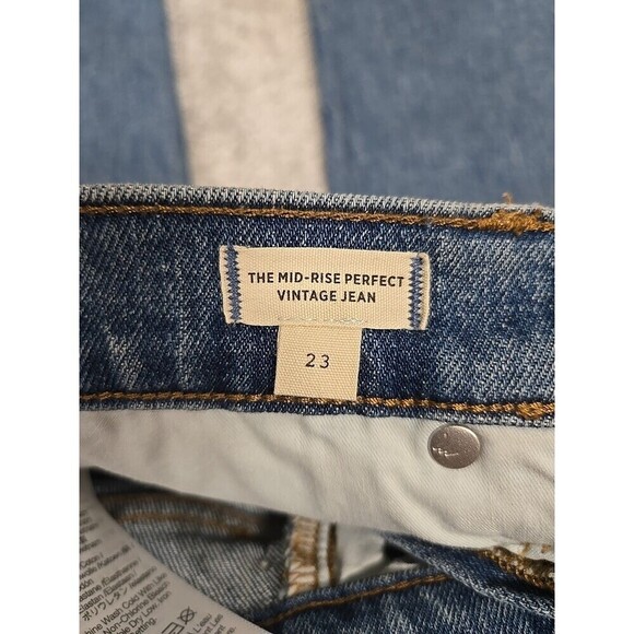 Madewell The Mid-Rise Perfect Vintage Jean Distressed Blue Women’s Size 23 NWT - Picture 5 of 12